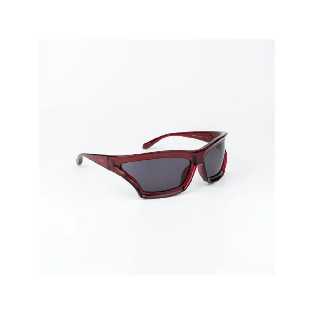 Loewe x PAULA'S IBIZA Men Sunglasses Red Smoke Wraparound LW40143U 66A